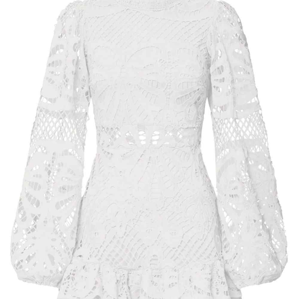 Showpo White Crochet Mini Dress - Picture 5 of 11